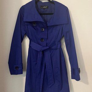 Black Rivet Purple Blue Trench Coat Size Small